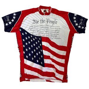 World Jerseys Cycling Jersey Men Size XL We The People US Constitution USA Bike